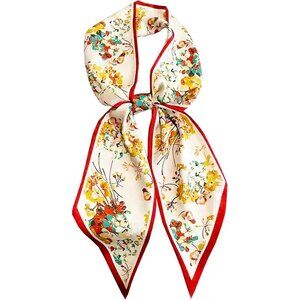 Women's -orange Edge Oleander  Building Silky Fashion Scarf Purse For Handbags